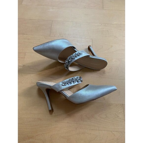 ADRIENNE Vittadini BNWT Women's "Gravity" mule sandal sz 7.5 jewels silver - Picture 3 of 7
